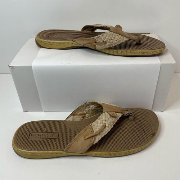 Sperry| Leather Top Sider| Comfort| Natural Thong Sandal - Picture 12 of 13